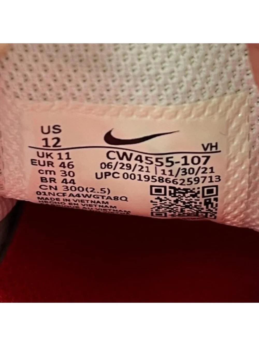 Nike Air Max SC Mens Size 12 White Red Athletic Running Walking Shoes Sneakers